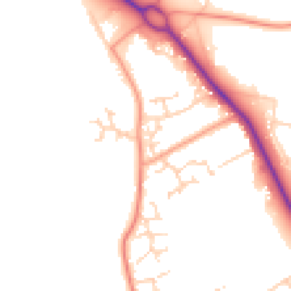 Daytime road noise heatmap for SO45 2JZ