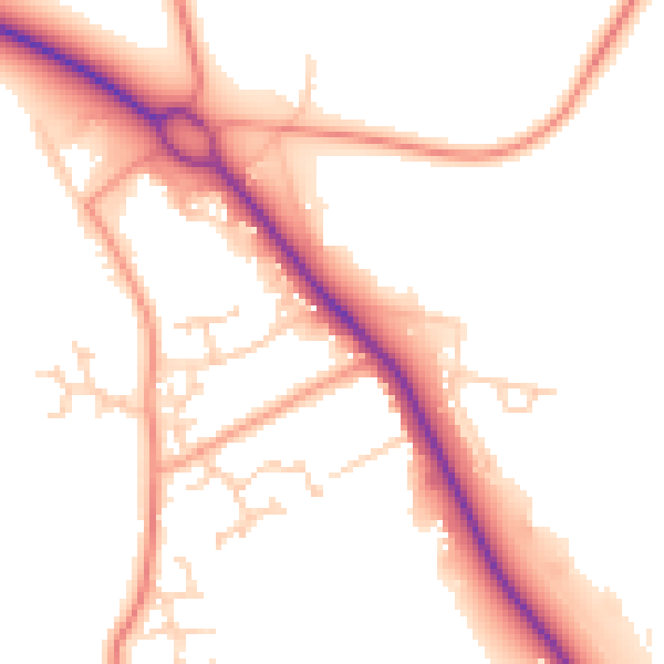 Daytime road noise heatmap for SO45 2PD