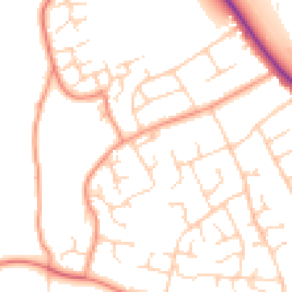 Daytime road noise heatmap for SO45 2PL
