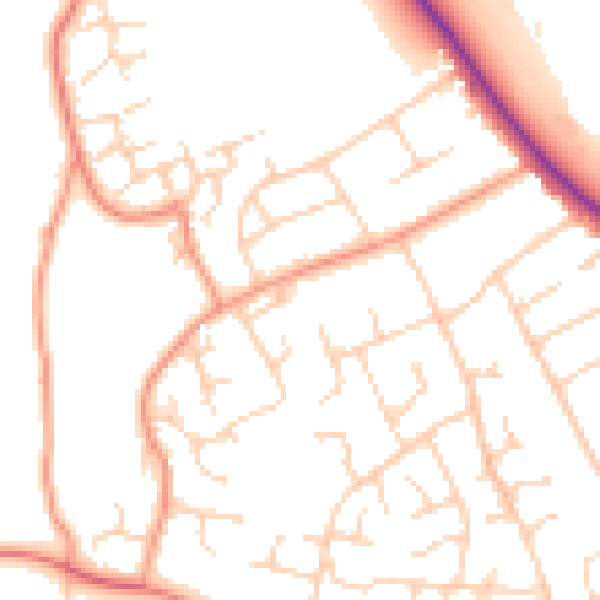 Daytime road noise heatmap for SO45 2PW