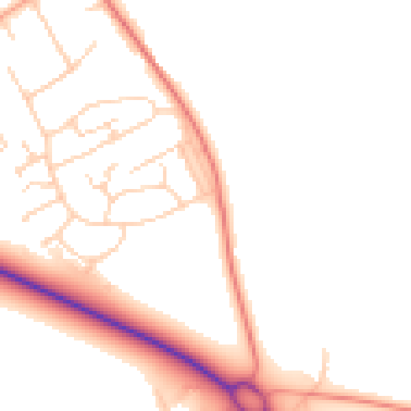Daytime road noise heatmap for SO45 3PG