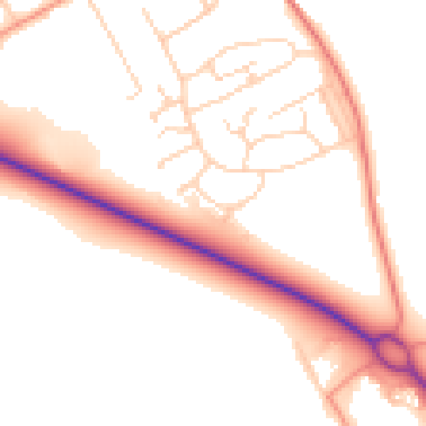 Daytime road noise heatmap for SO45 3PQ