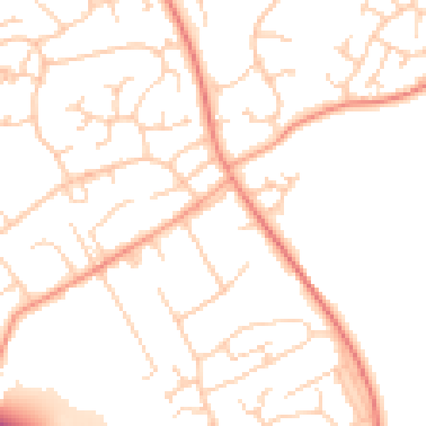 Daytime road noise heatmap for SO45 3QJ