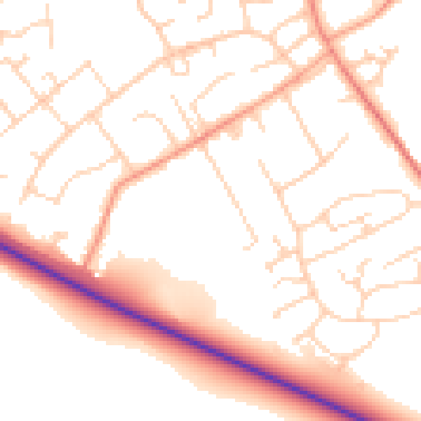Daytime road noise heatmap for SO45 3RH