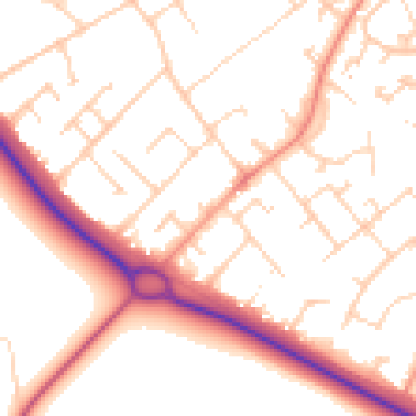Daytime road noise heatmap for SO45 4AY