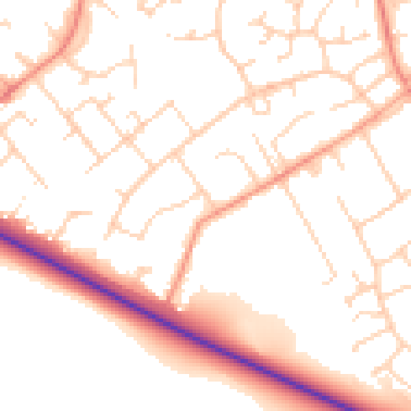 Daytime road noise heatmap for SO45 4HP