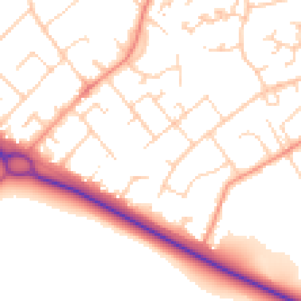 Daytime road noise heatmap for SO45 4JR