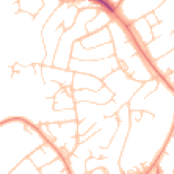 Daytime road noise heatmap for SO45 5DX
