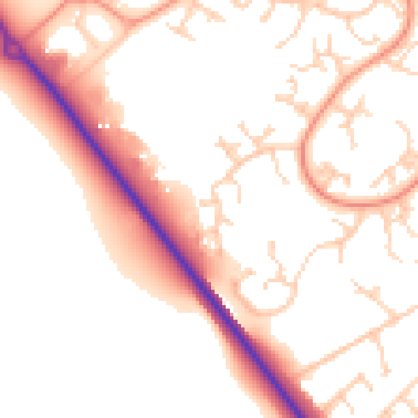 Daytime road noise heatmap for SO45 5WU