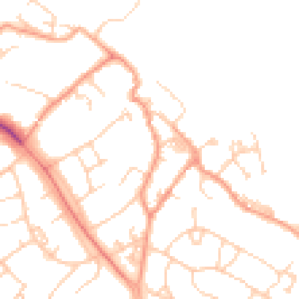 Daytime road noise heatmap for SO45 6BP