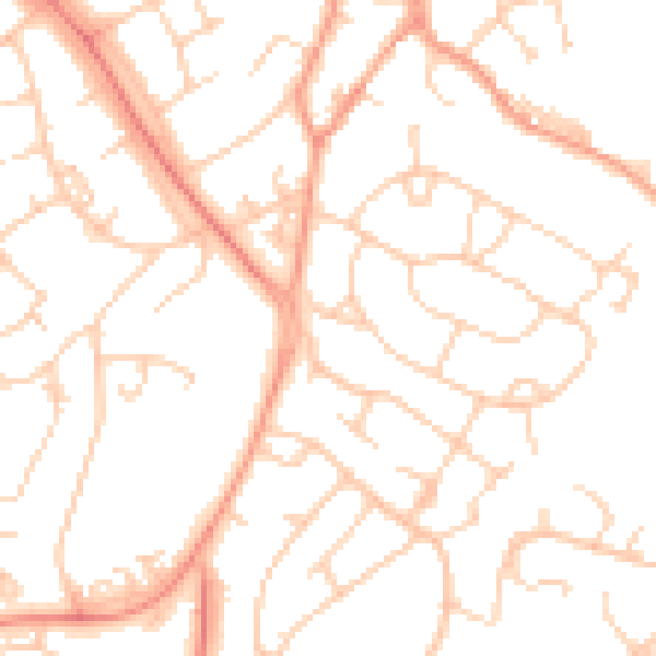 Daytime road noise heatmap for SO45 6EL