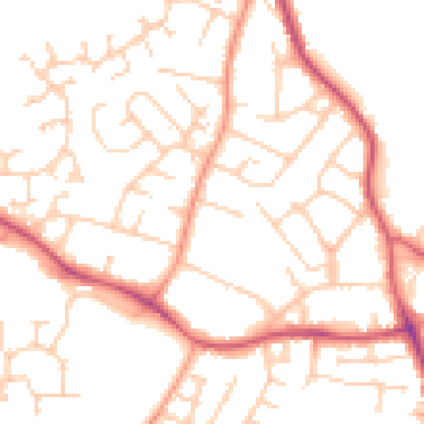 Daytime road noise heatmap for SO50 8EX