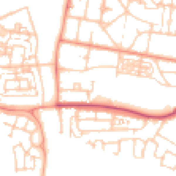 Daytime road noise heatmap for SO50 9NR