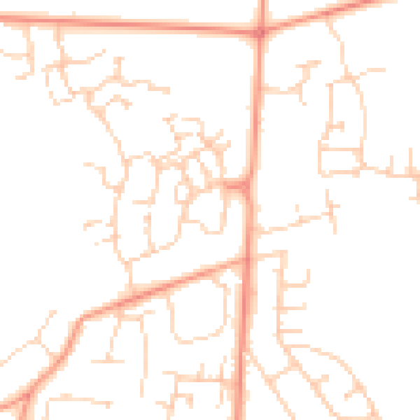Daytime road noise heatmap for SO51 0DT
