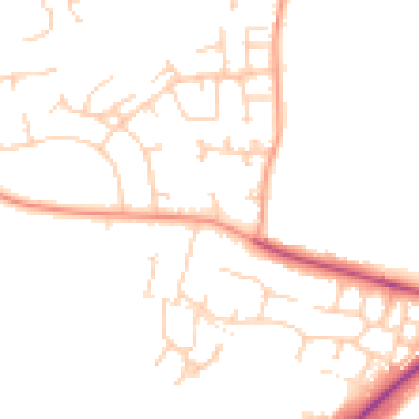 Daytime road noise heatmap for SO51 5PH
