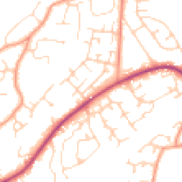 Daytime road noise heatmap for SO51 7TB