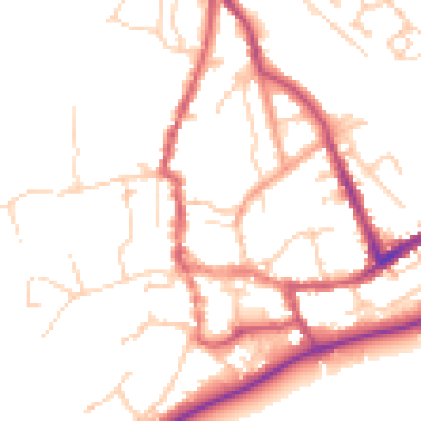 Daytime road noise heatmap for SO51 8DH