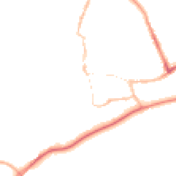 Night-time road noise heatmap for SO51 8GY
