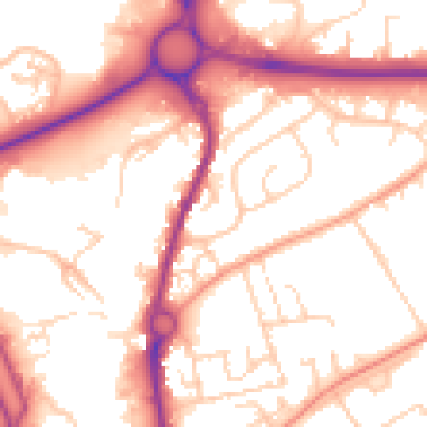 Daytime road noise heatmap for SP10 1BX