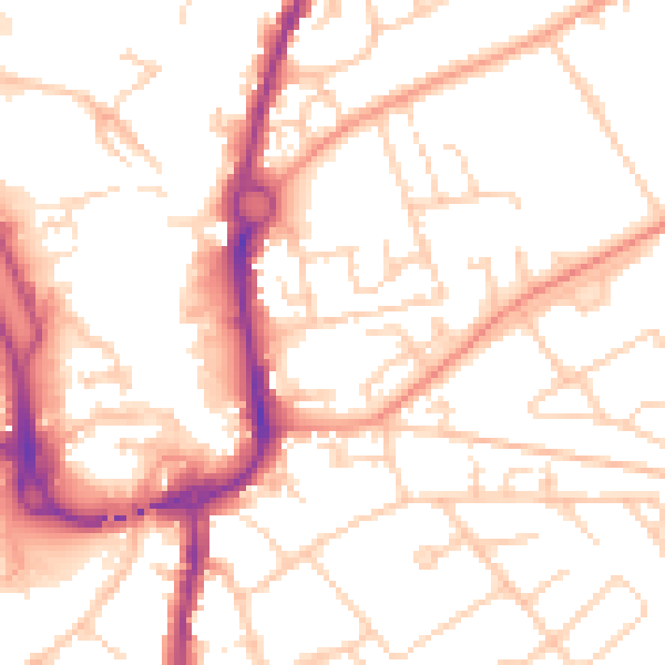 Daytime road noise heatmap for SP10 1HS