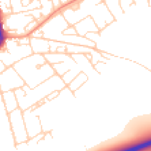 Daytime road noise heatmap for SP10 2AW