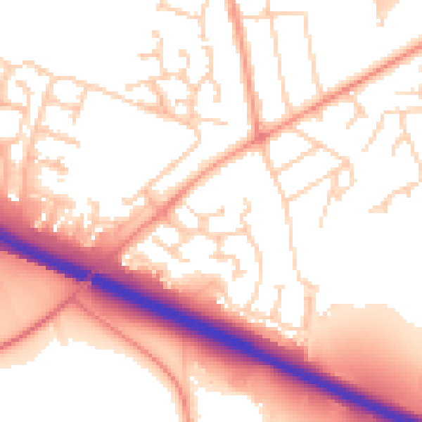 Daytime road noise heatmap for SP10 2UA
