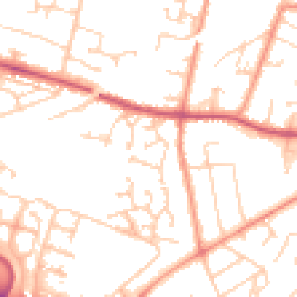 Daytime road noise heatmap for SP10 3UE
