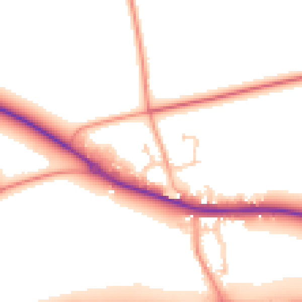 Daytime road noise heatmap for SP11 0SY