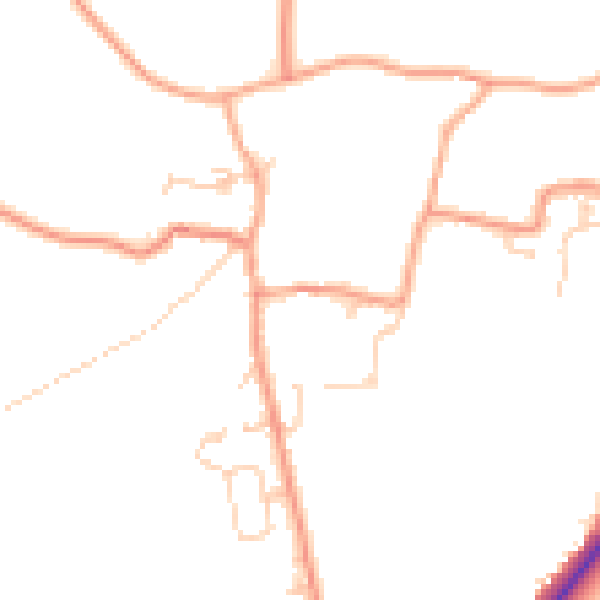 Daytime road noise heatmap for SP11 7BQ
