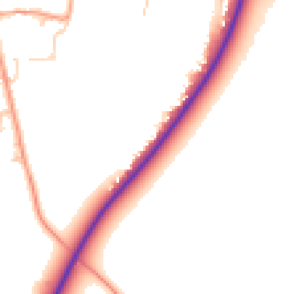 Daytime road noise heatmap for SP11 7NX