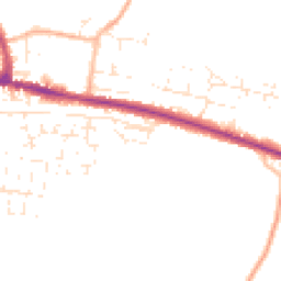 Daytime road noise heatmap for SP11 9UE