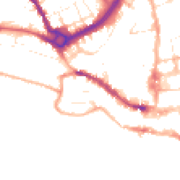 Daytime road noise heatmap for SP2 7SF