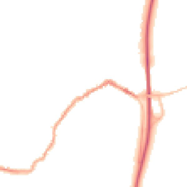 Night-time road noise heatmap for SP6 1AS