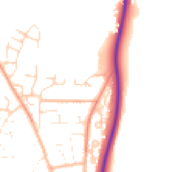 Daytime road noise heatmap for SP6 1LR