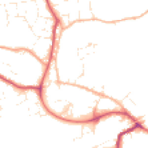Daytime road noise heatmap for SP8 4AD