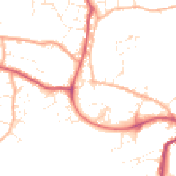 Daytime road noise heatmap for SP8 4AP
