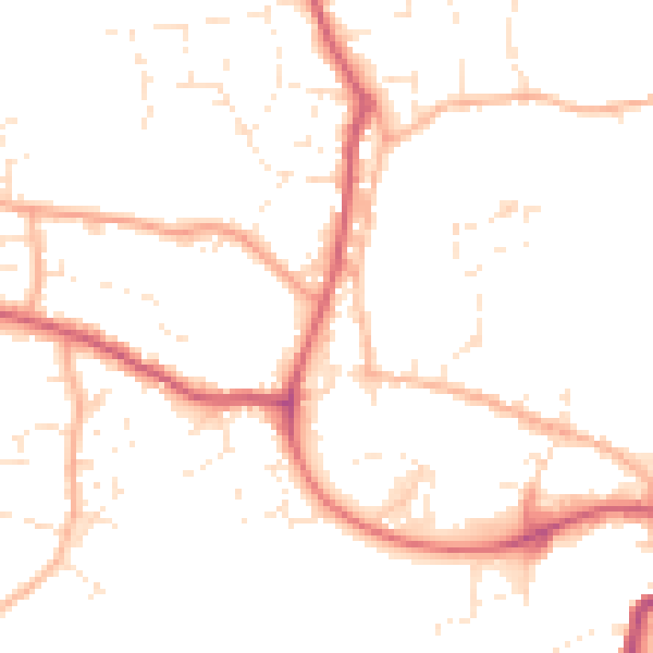 Daytime road noise heatmap for SP8 4AT