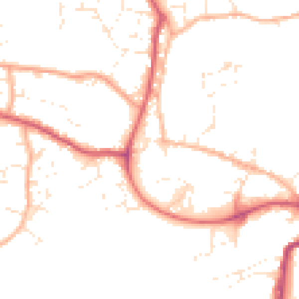 Daytime road noise heatmap for SP8 4AY