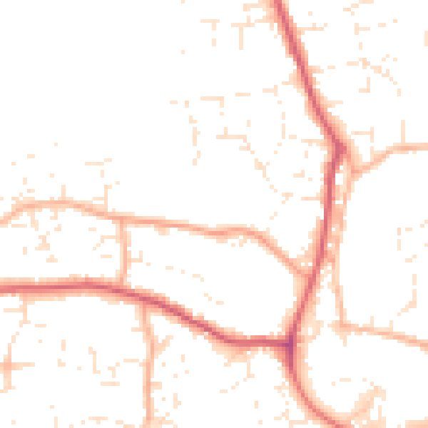 Daytime road noise heatmap for SP8 4BB