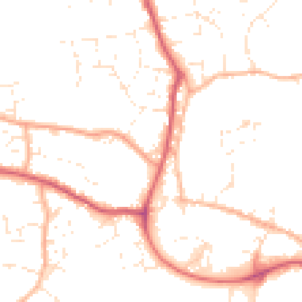 Daytime road noise heatmap for SP8 4BG