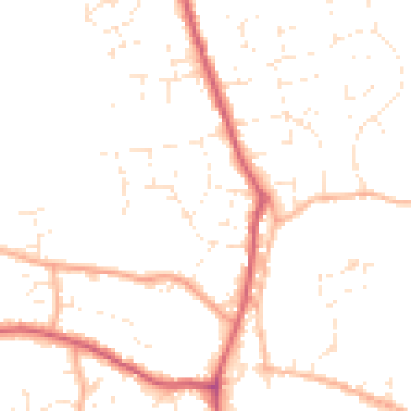 Daytime road noise heatmap for SP8 4BT
