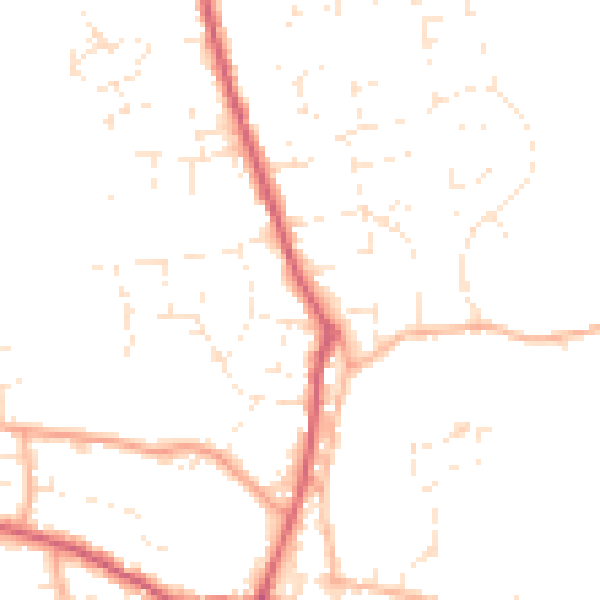 Daytime road noise heatmap for SP8 4DE