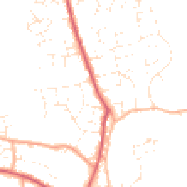 Daytime road noise heatmap for SP8 4DG