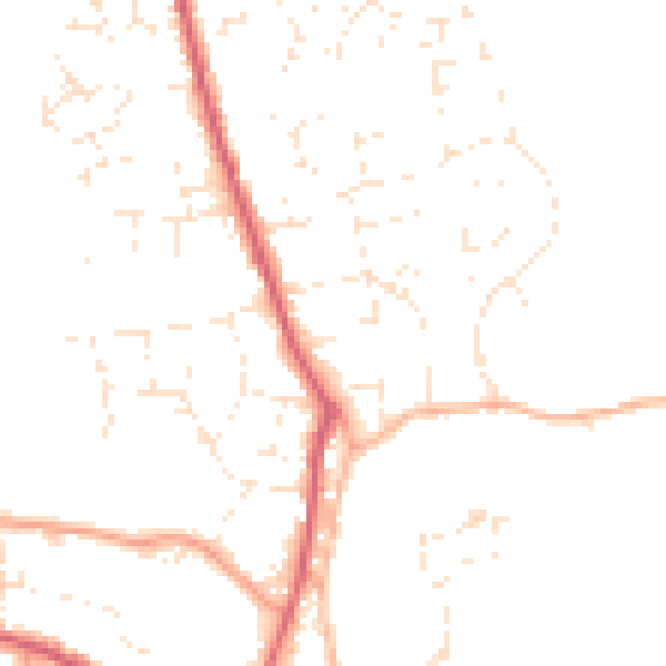 Daytime road noise heatmap for SP8 4DQ