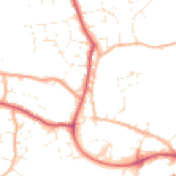 Daytime road noise heatmap for SP8 4DS