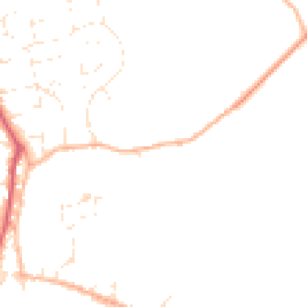 Daytime road noise heatmap for SP8 4ES