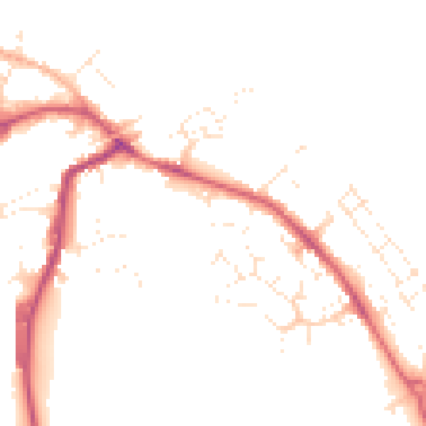 Daytime road noise heatmap for SP8 4LS
