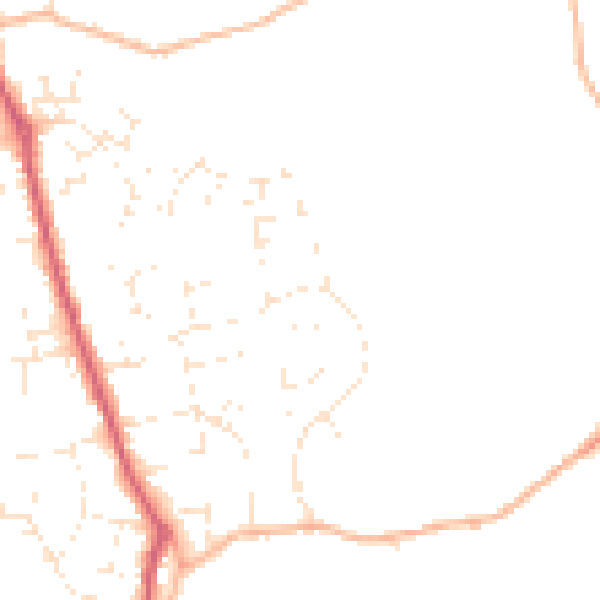 Daytime road noise heatmap for SP8 4SB