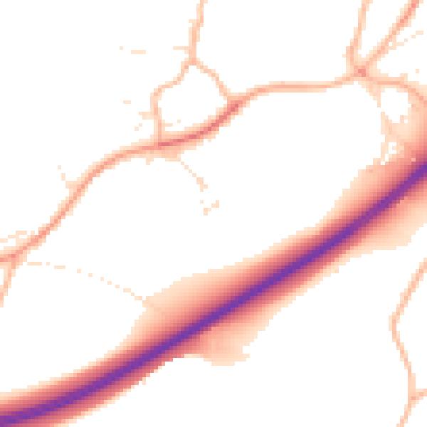 Daytime road noise heatmap for SP8 5AS