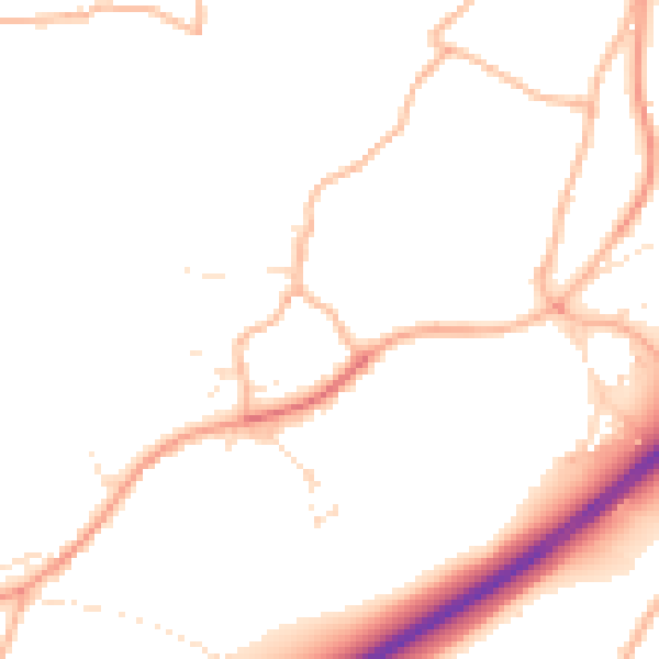 Daytime road noise heatmap for SP8 5BA